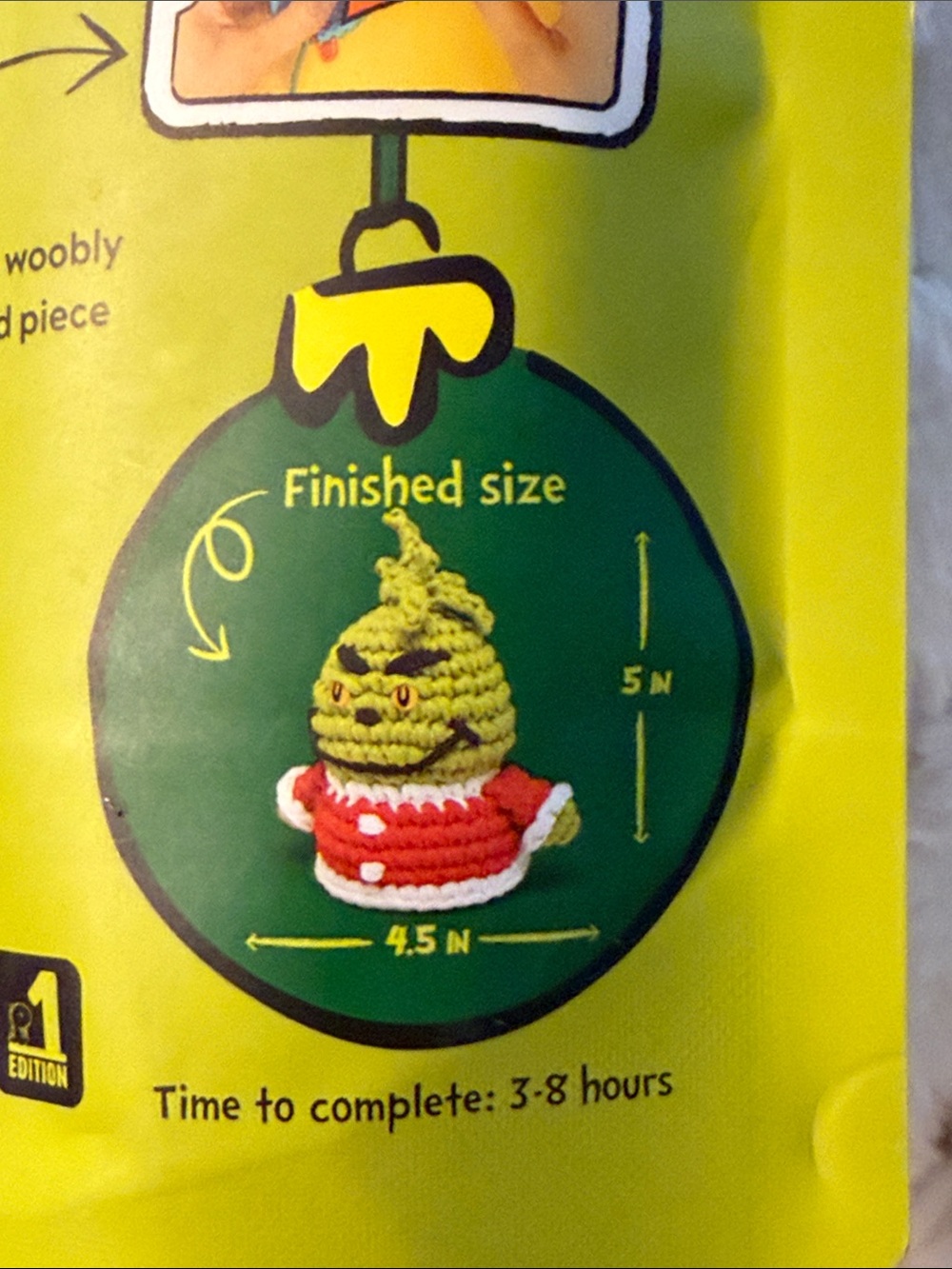 Dr. Seuss Grinch The Woobles Crochet Kit - Lime Green and Red Accents - Picture 3 of 4